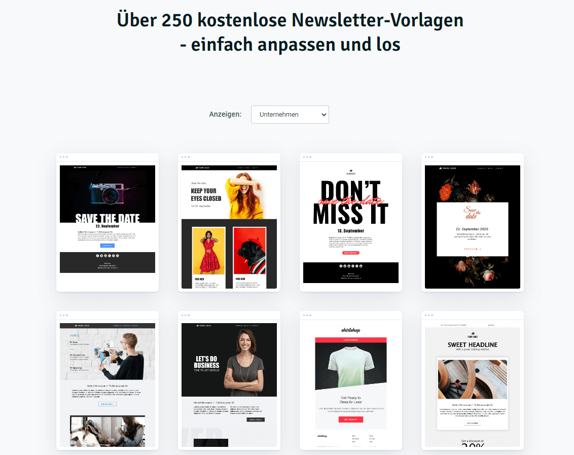 Kostenlose Newsletter Vorlagen für Unternehmen