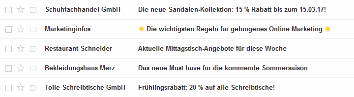 Durch Emojis im Betreff Aufmerksamkeit im Posteingang erlangen.