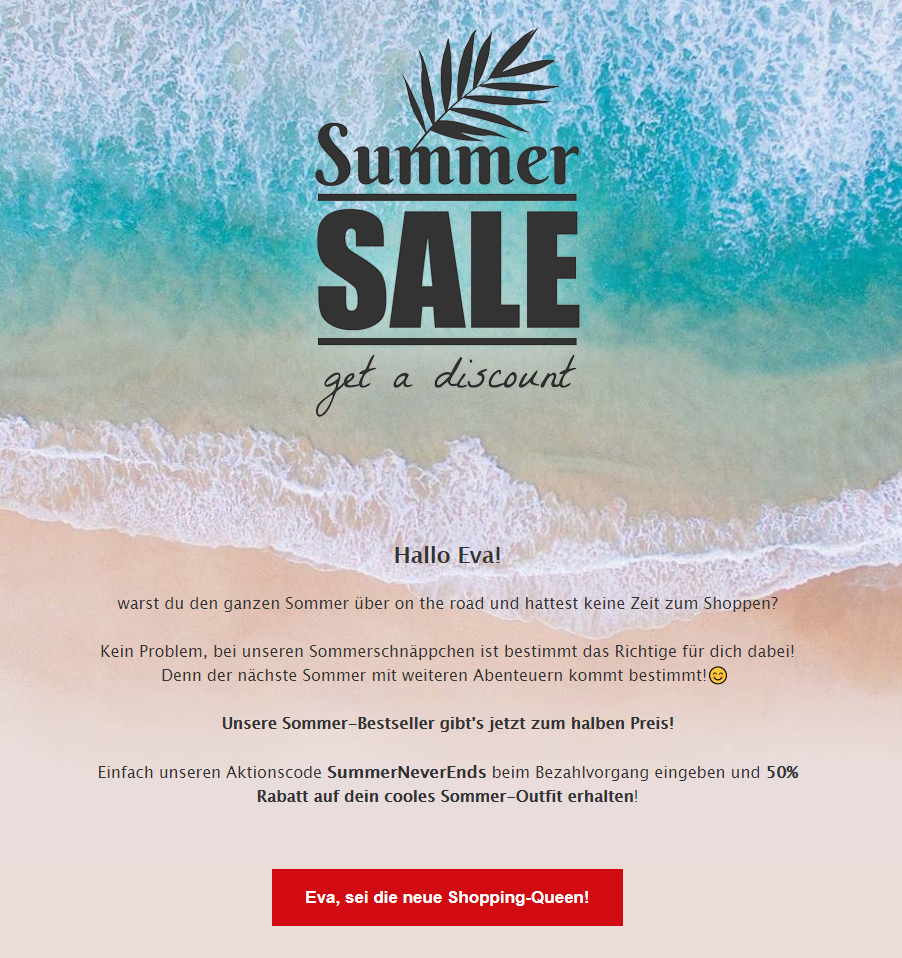 Personalisierter Call-to-Action im Newsletter