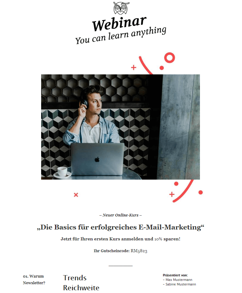 Personalisierter Gutscheindcode im Newsletter