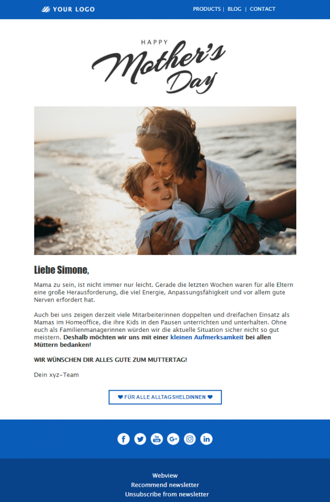 Muttertags-Newsletter erstellen