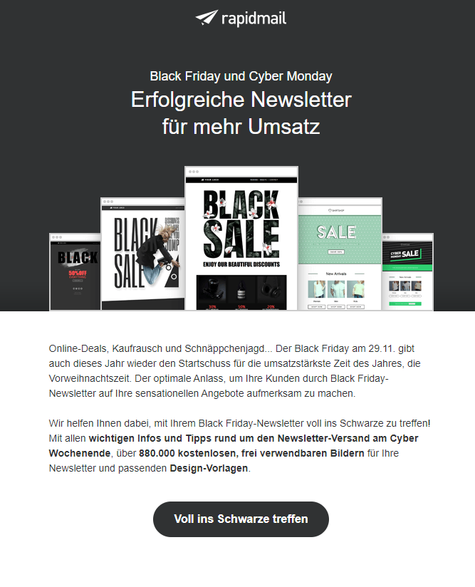 Newsletter-Vorlagen Black Friday