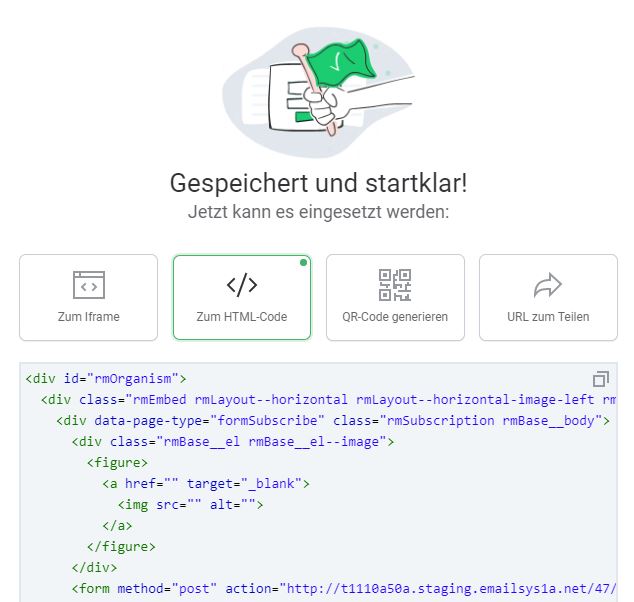 HTML-Code für Newsletter-Anmeldeformular