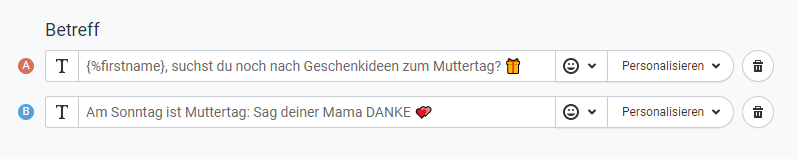 A-B-Test für Newsletter-Betreff