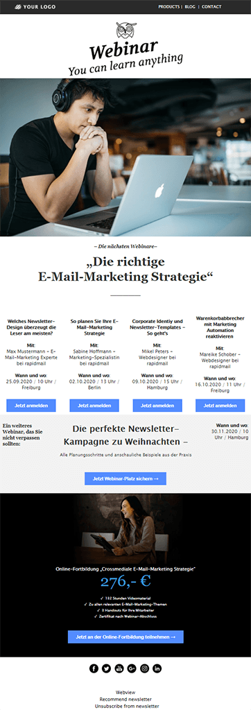 Newsletter mit zu vielen CTA