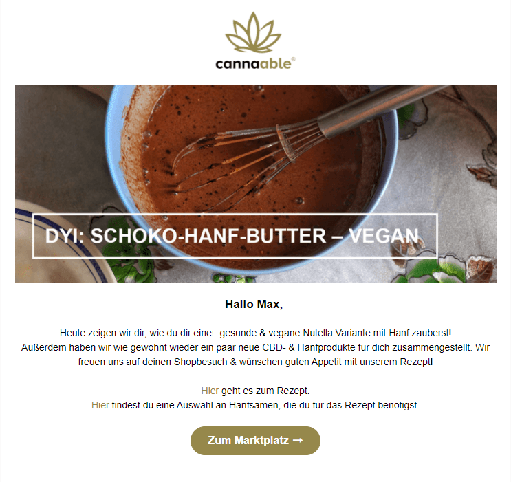 Newsletter-Beispiel Onlineshop