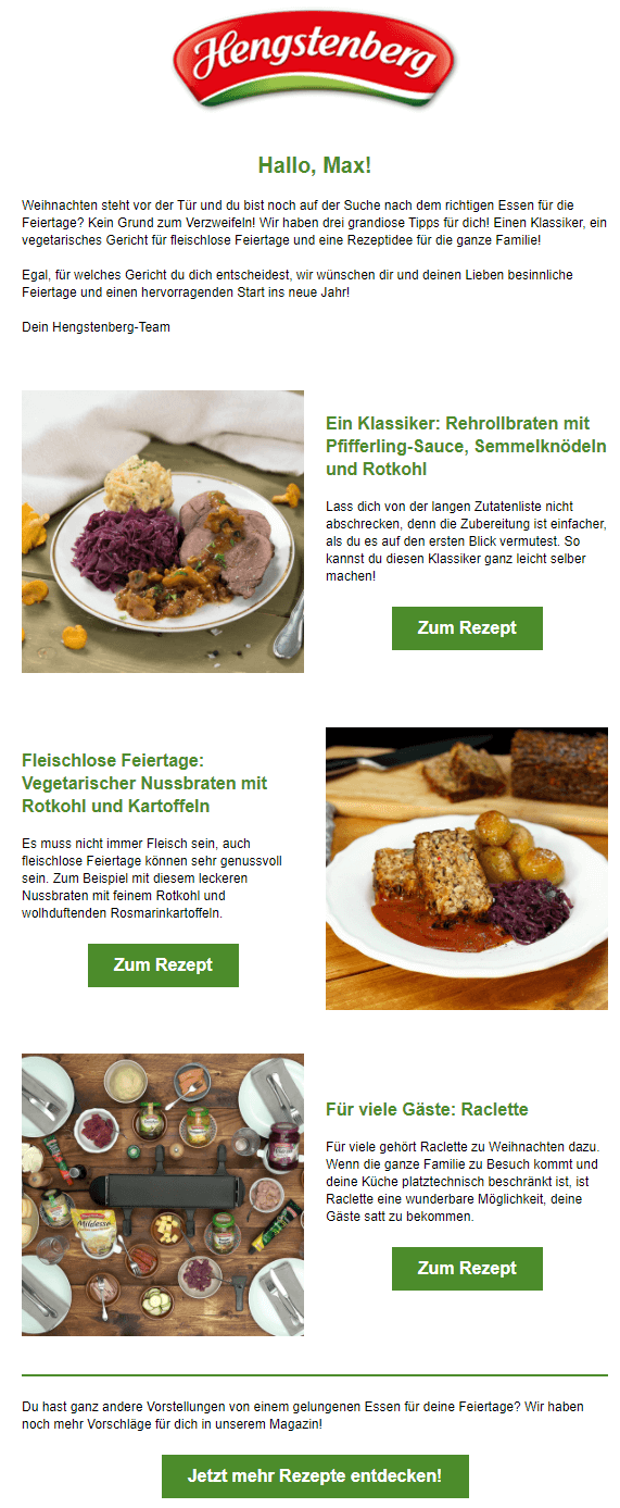 Weihnachtsmailing-Rezeptideen