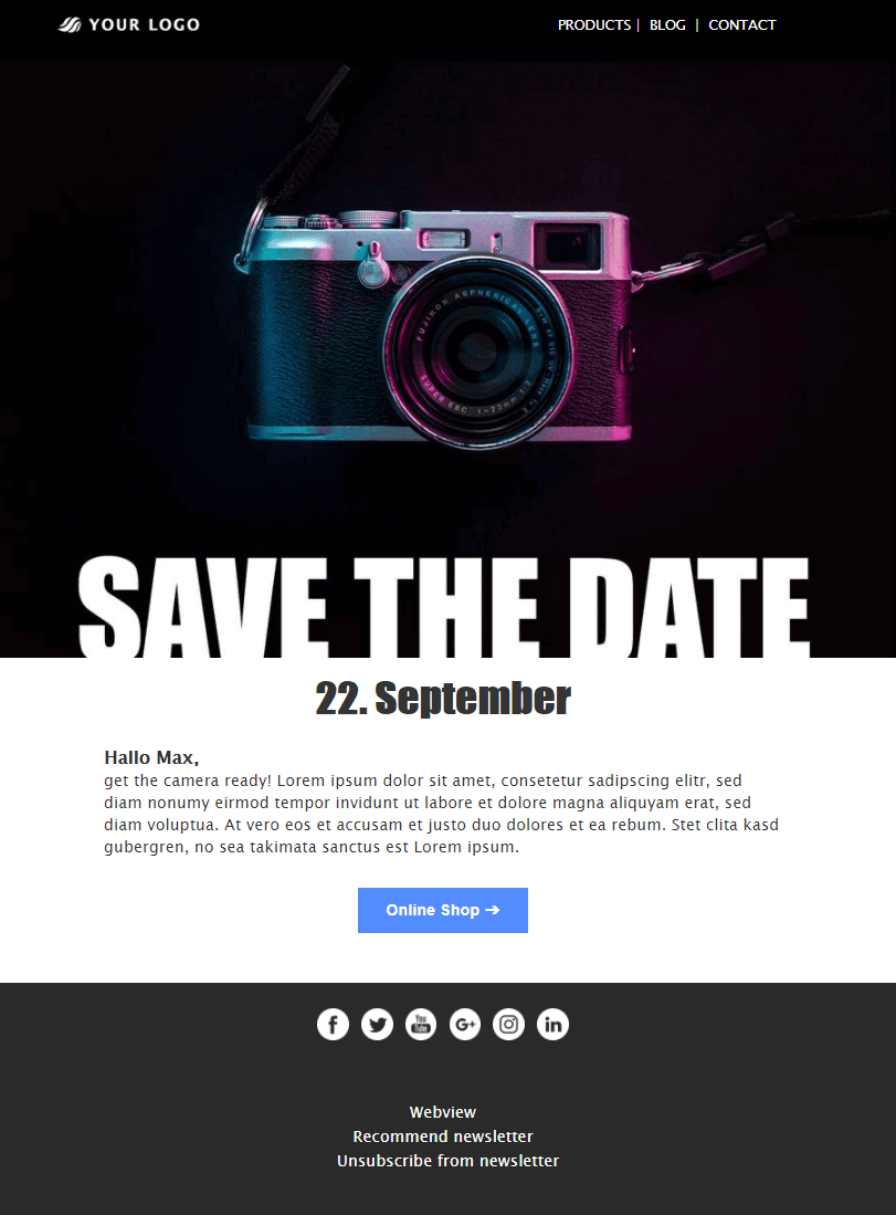 Beliebteste Newsletter-Templates - Save the Date