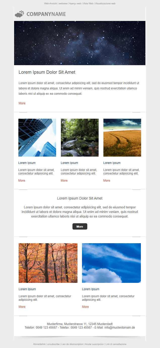 Neutrale Newsletter-Vorlage