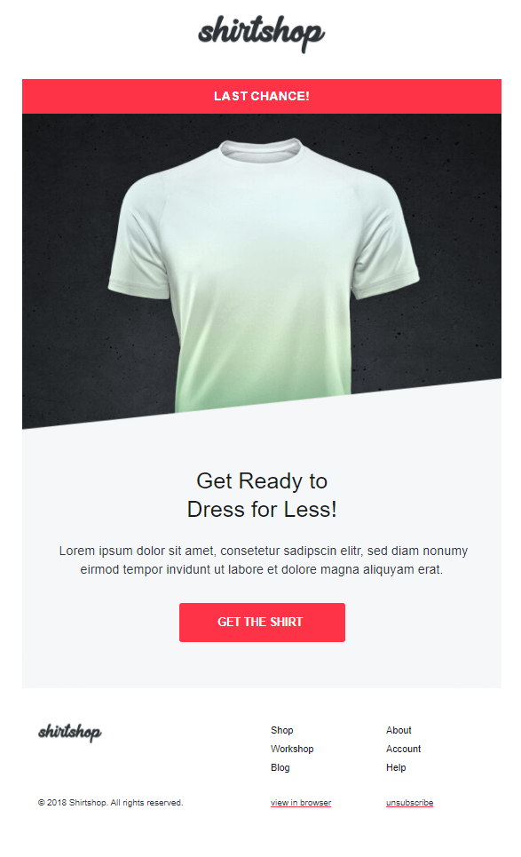 Newsletter Vorlage Onlineshop