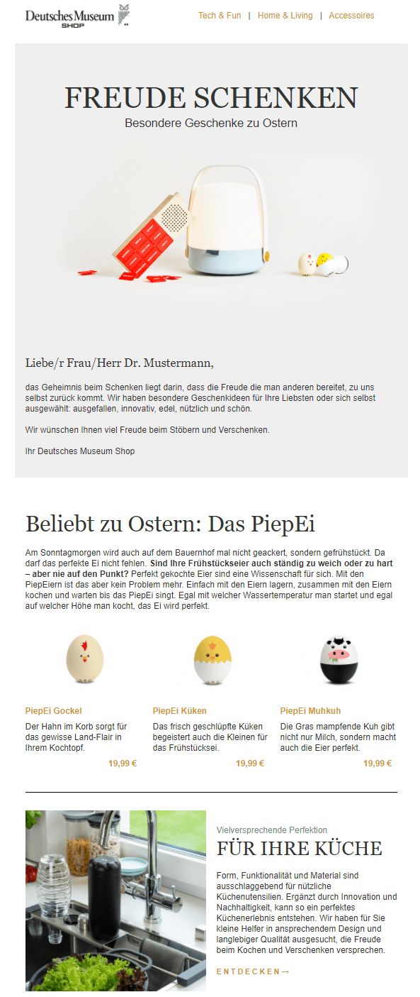 Beispiel Osternewsletter_ Deutsches Museum Shop