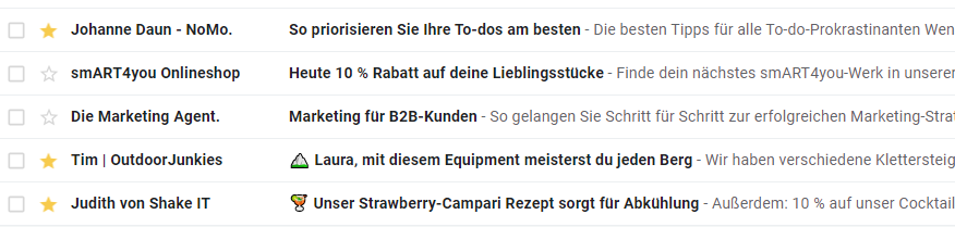 E-Mail-Absender Beispiele