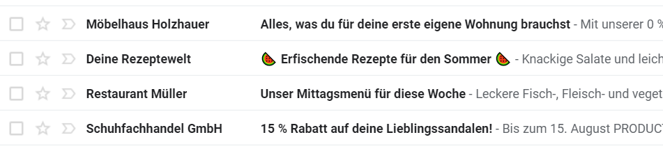 Emojis im Newsletter-Betreff