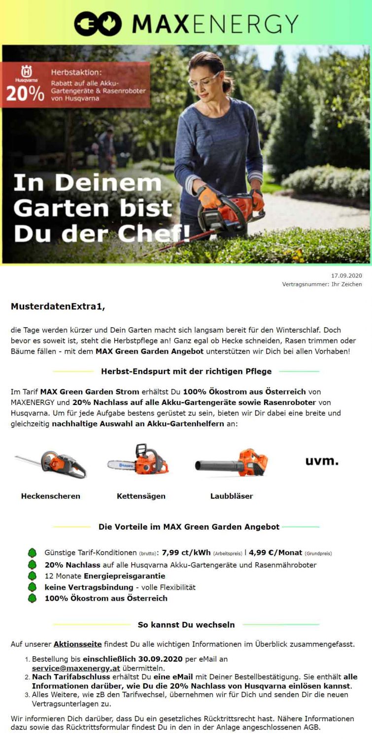 Herbst Mailing Kundenbeispiel