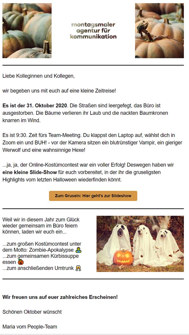 Newsletterbeispiel Montagsmaler