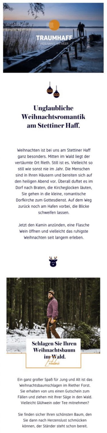 Weihnachtliche Newsletter Beispiel Traumhaff