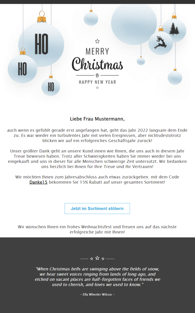 Weihnachtsmail-Vorlagen: Kostenlose E-Mail-Templates - rapidmail