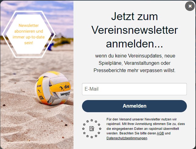 Anmeldeformular für den Vereinsnewsletter erstellen