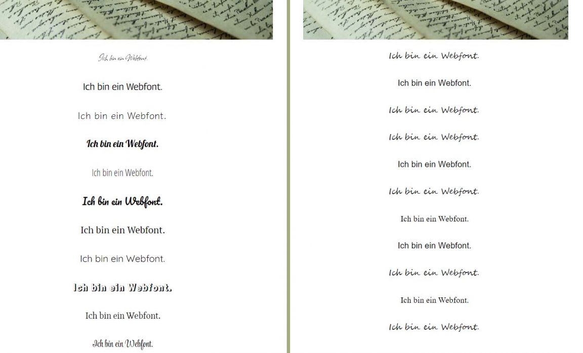 Darstellung von Webfonts - normal und Fallback-Schriftarten