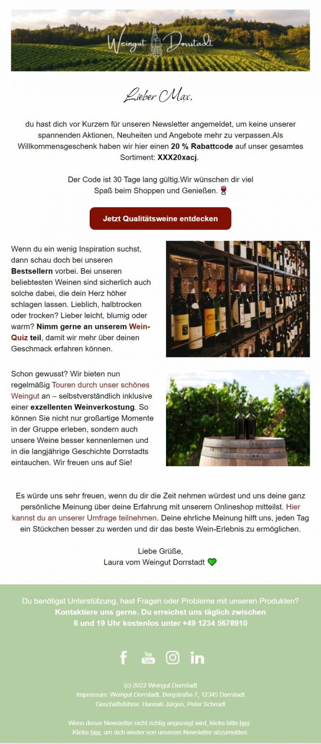 E-Mail-Design Inspiration durch ein gelungenes Beispiel