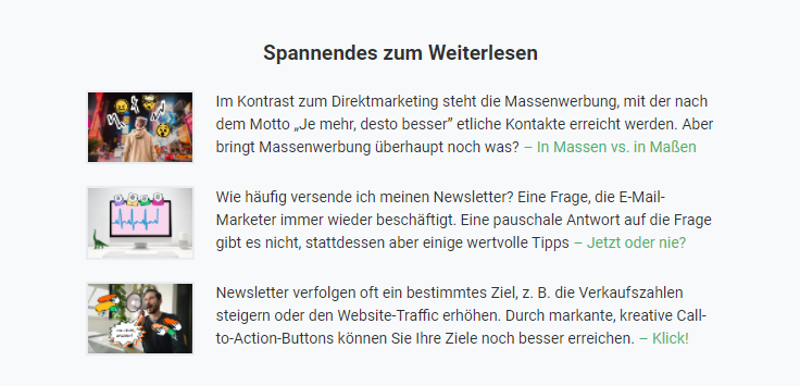 Desktop-Ansicht des Newsletters