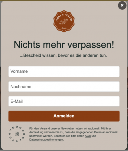 rapidmail Anmeldeformular DSGVO-konform