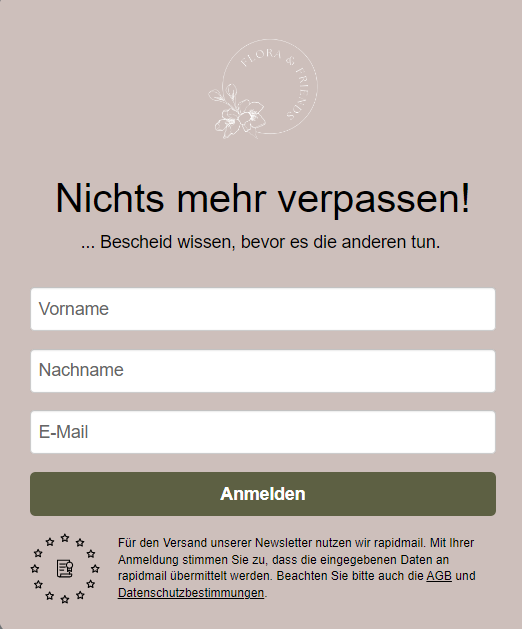 Datenschutzkonformes Newsletter-Anmeldeformular