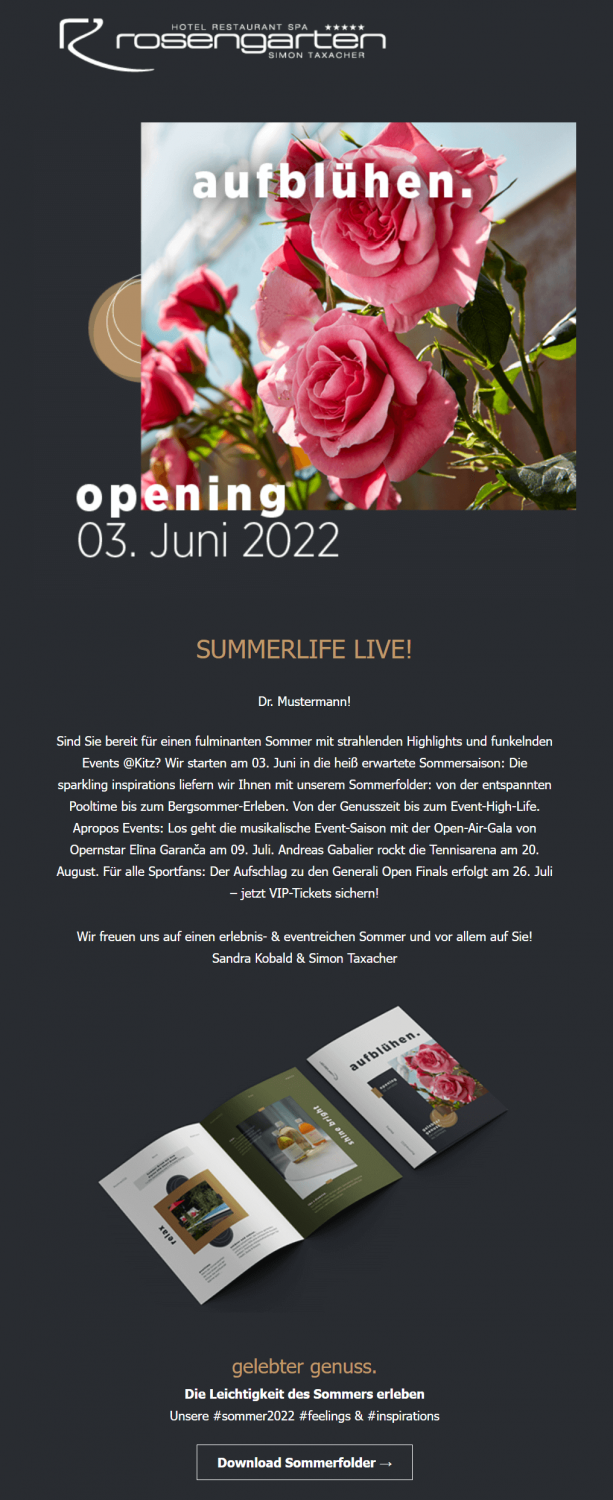 Newsletter Inhalt Beispiel