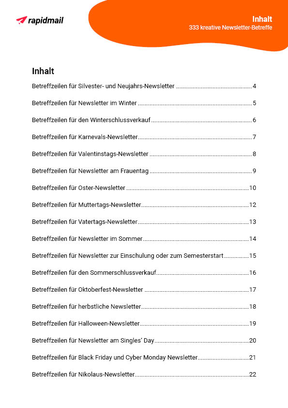 333 kreative Newsletter-Betreffe für verschiedene Anlässe