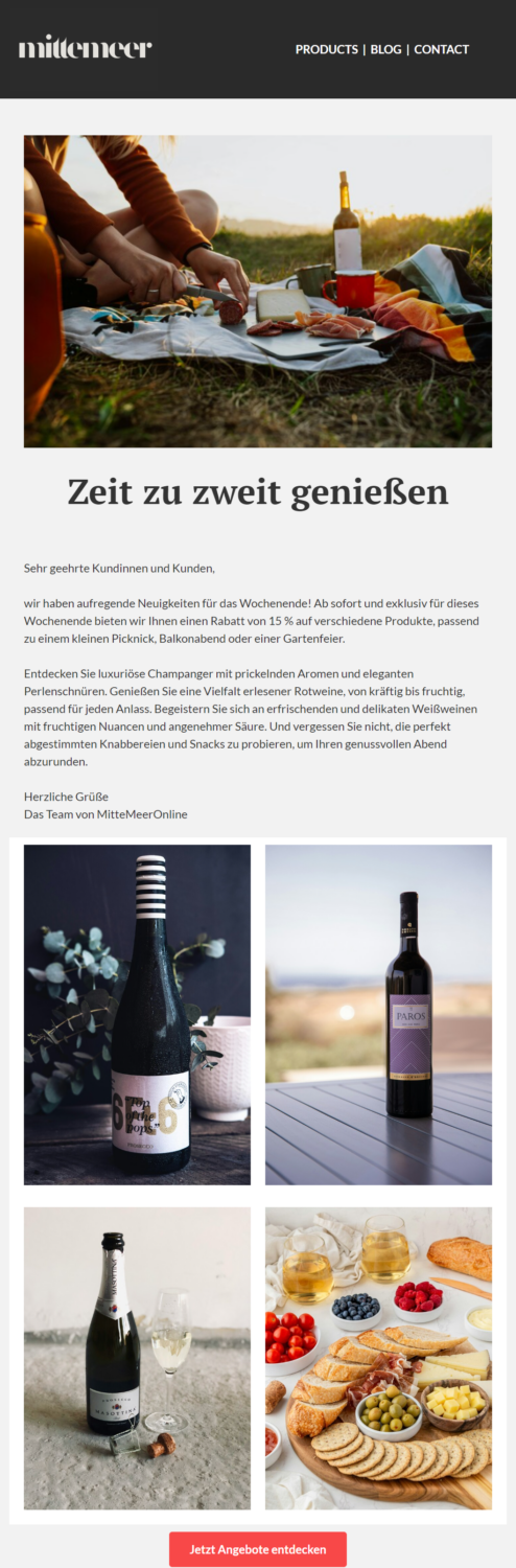 Beispiel für einen Sommer-Newsletter