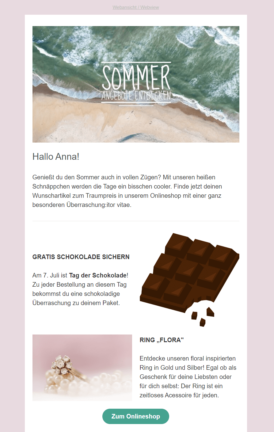 Sommer-Newsletter zum Tag der Schokolade