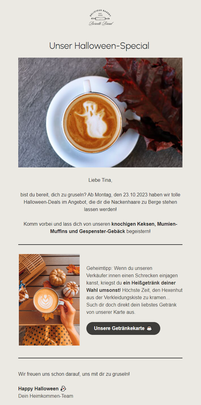 Halloween-Special Newsletter-Beispiel