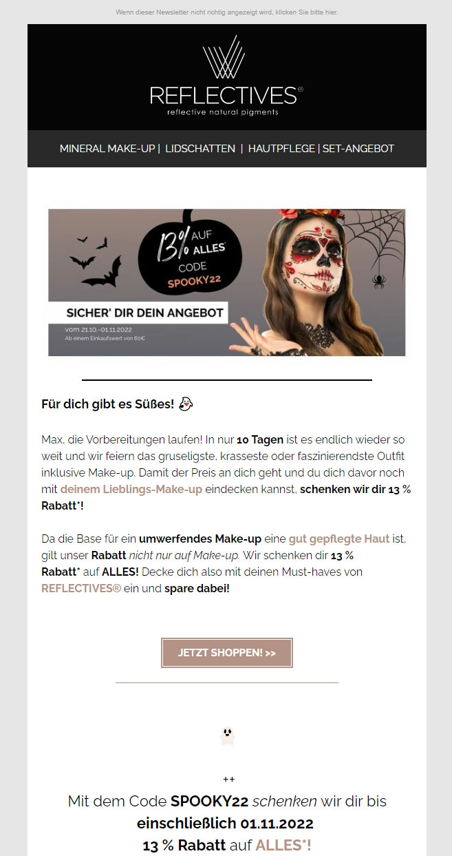 Newsletter-Beispiel für Halloween