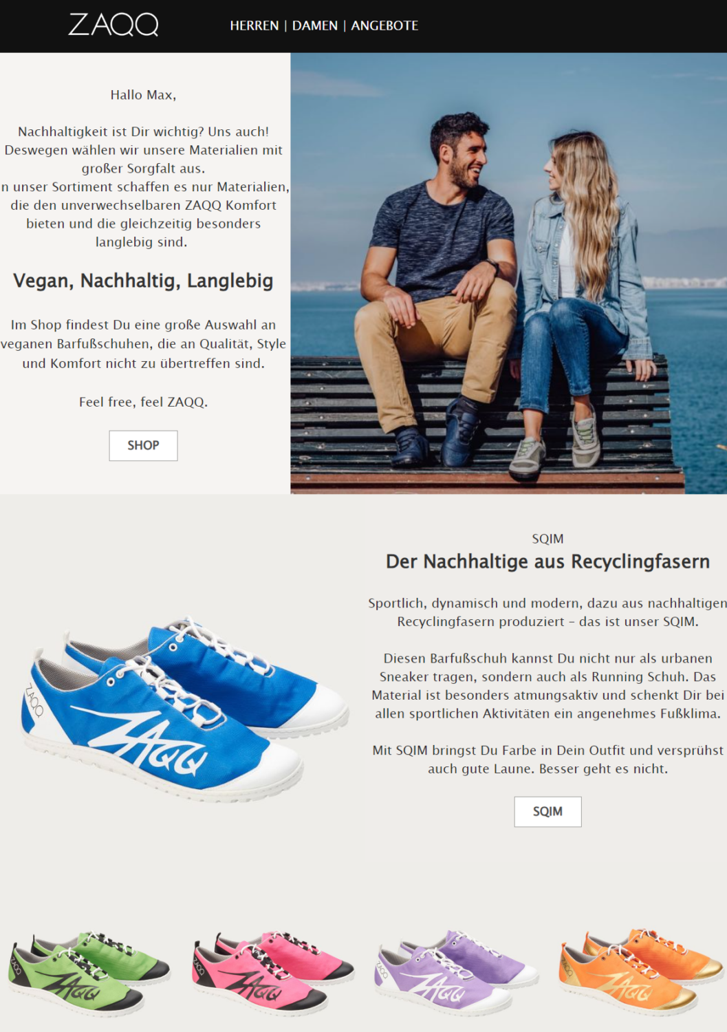 Kundenbeispiel für vegane Schuhe