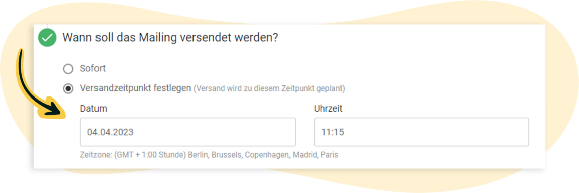 rapidmail Editor Versand planen