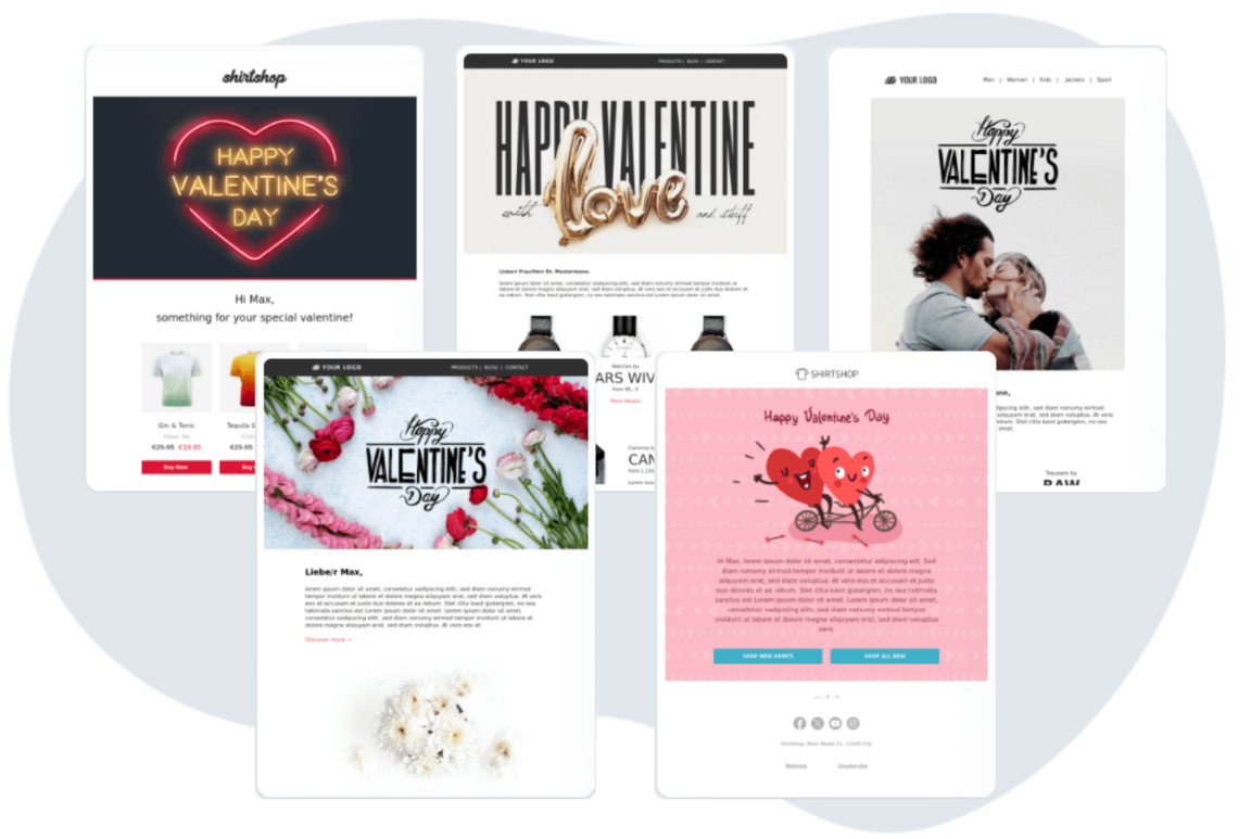 Design-Vorlagen Valentinstags-Newsletter