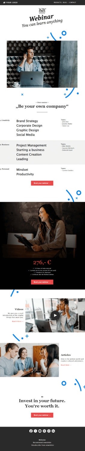 Newsletter-Template Webinar