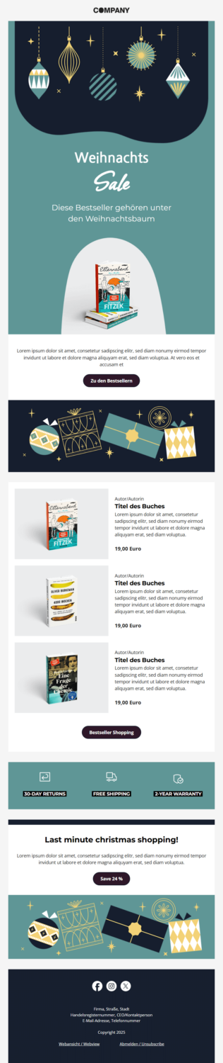 weihnachtliche Newsletter-Vorlage