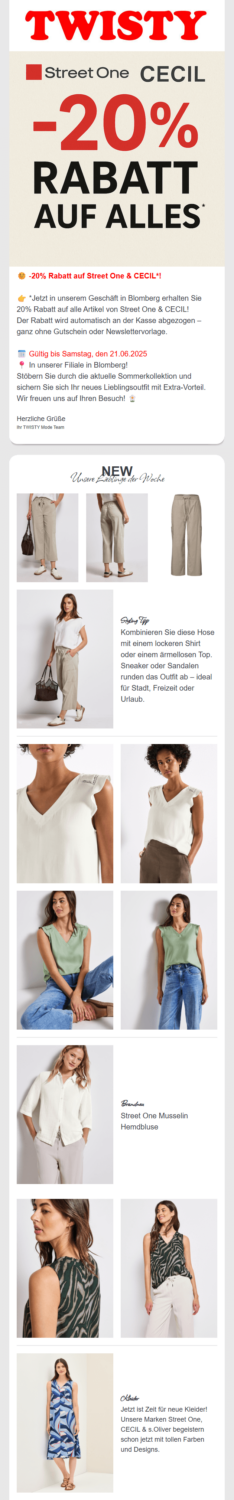 Follow-up-Newsletter über eine zeitlich begrenzte Rabattaktion