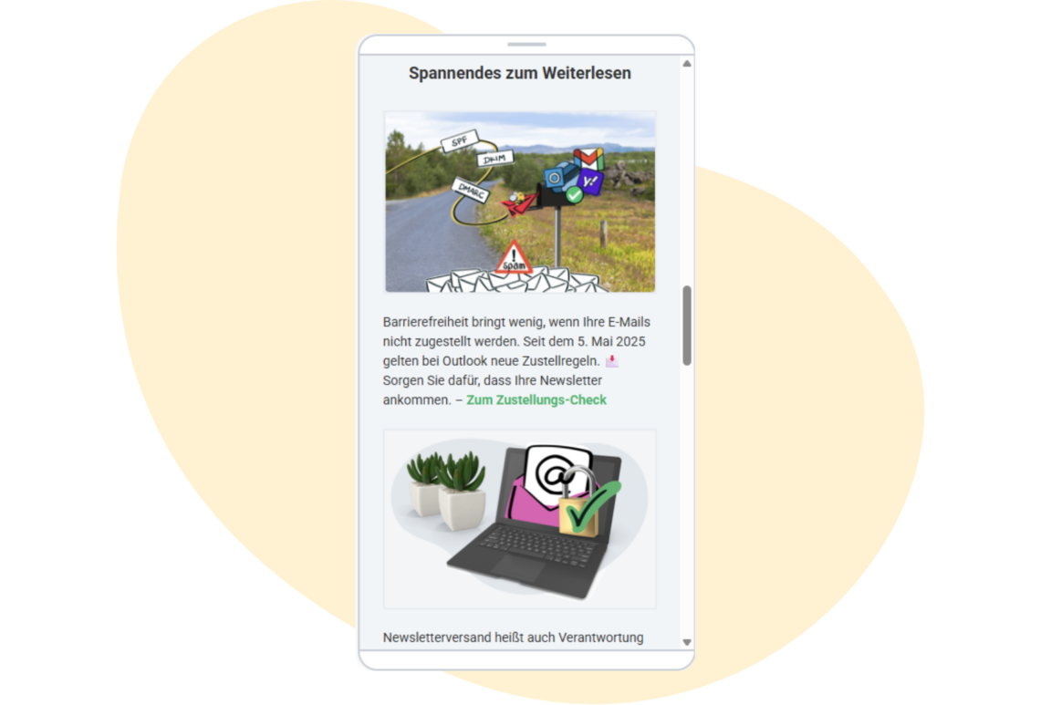 Für Smartphones automatisch responsives Newsletter-Design mit rapidmail