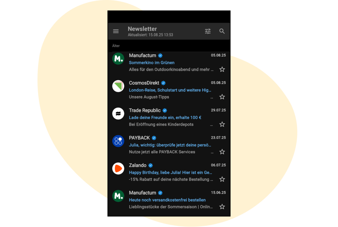 Viele bekannte Marken nutzen “Brand Indicators for Message Identification" bereits und zeigen ihr Logo im Posteingang Ihrer Kontakte an