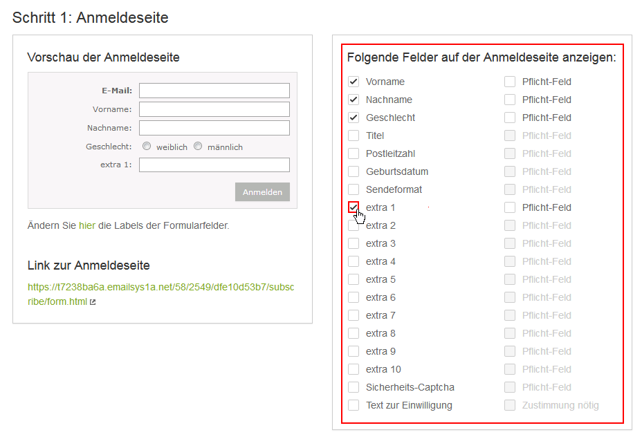 Anmeldeformular