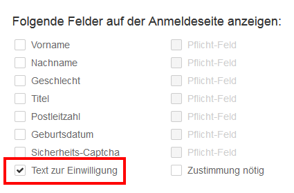 Checkbox in Newsletter-Anmeldeformular