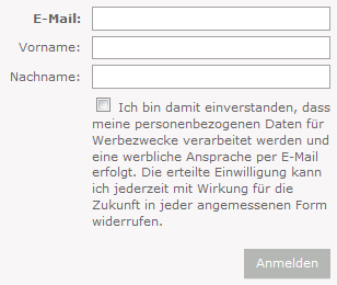 Checkbox in Newsletter-Anmeldeformular