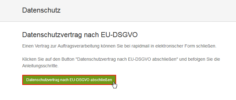 Datenschutzvertrag nach EU-DSGVO