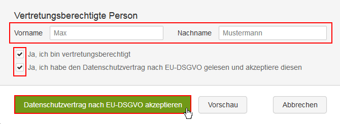 Datenschutzvertrag nach EU-DSGVO