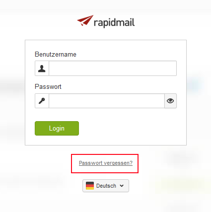 Login vergessen