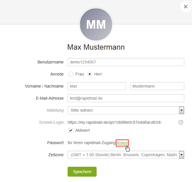 Passwort ändern