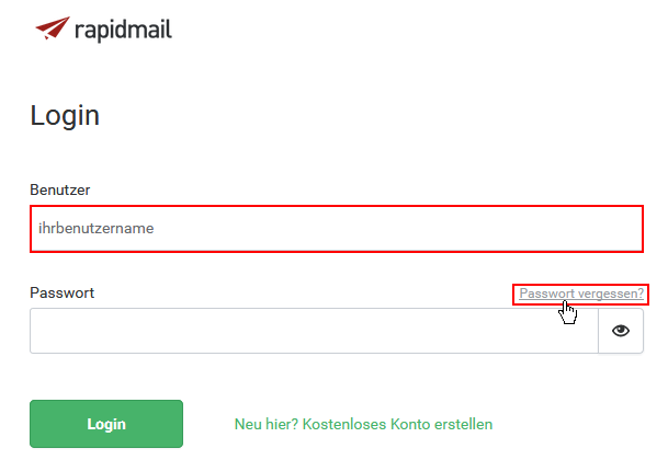 Passwort vergessen