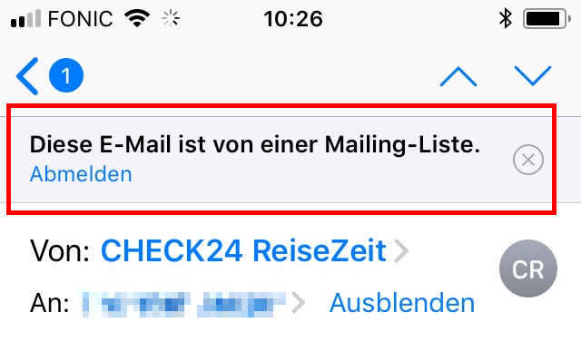 Abmeldung trotz fehlendem Abmeldelink